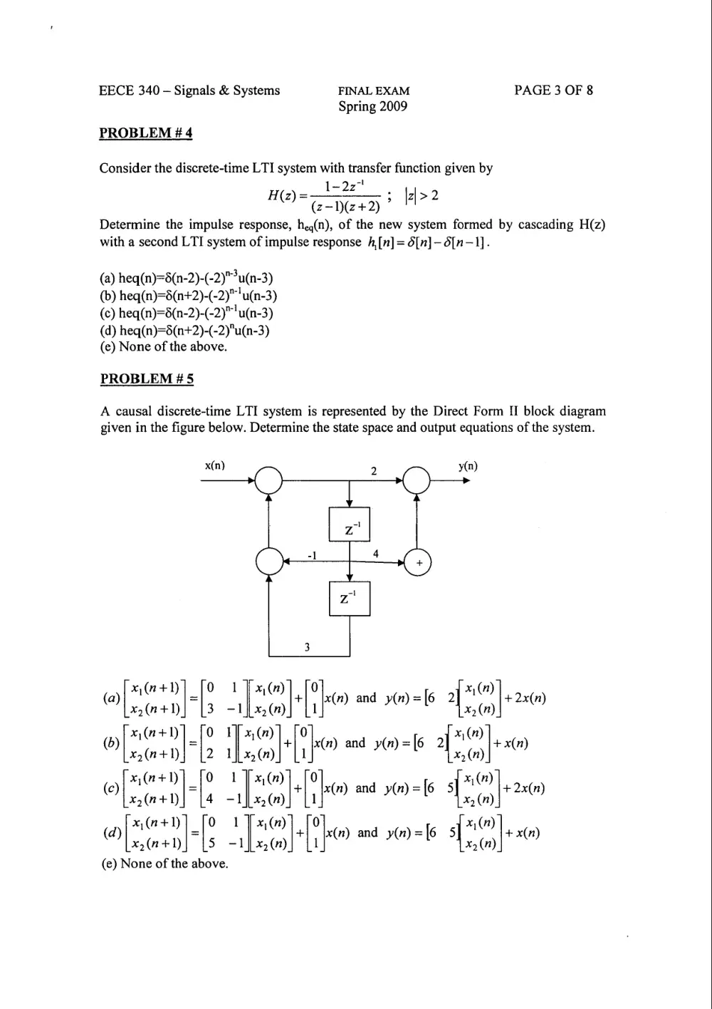 EECE 340 Final, Spring 2010, page 3