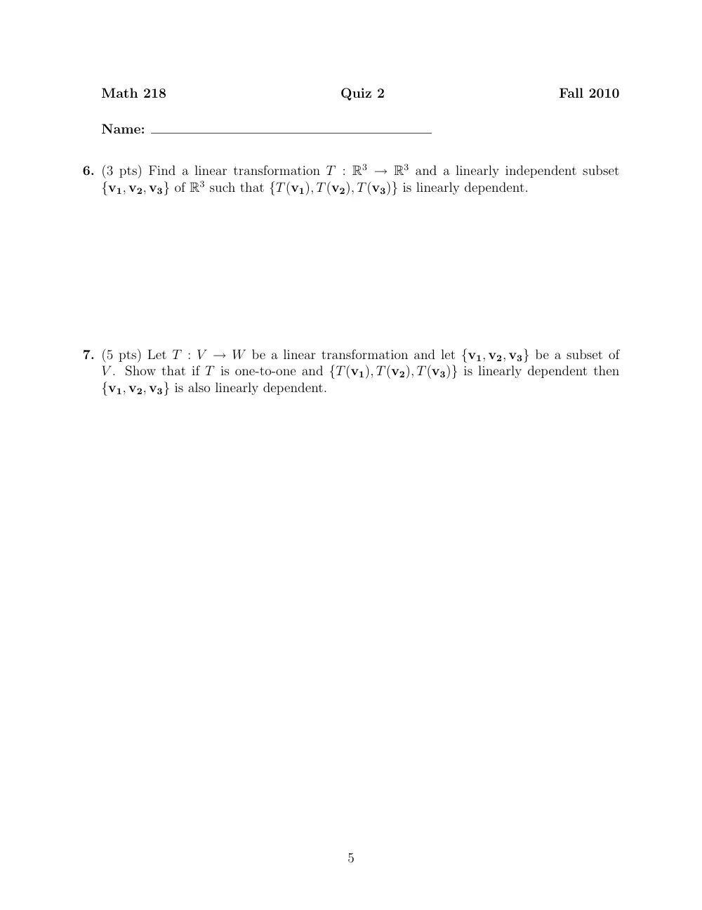 MATH 218 Exam 2, Fall 2010, page 5