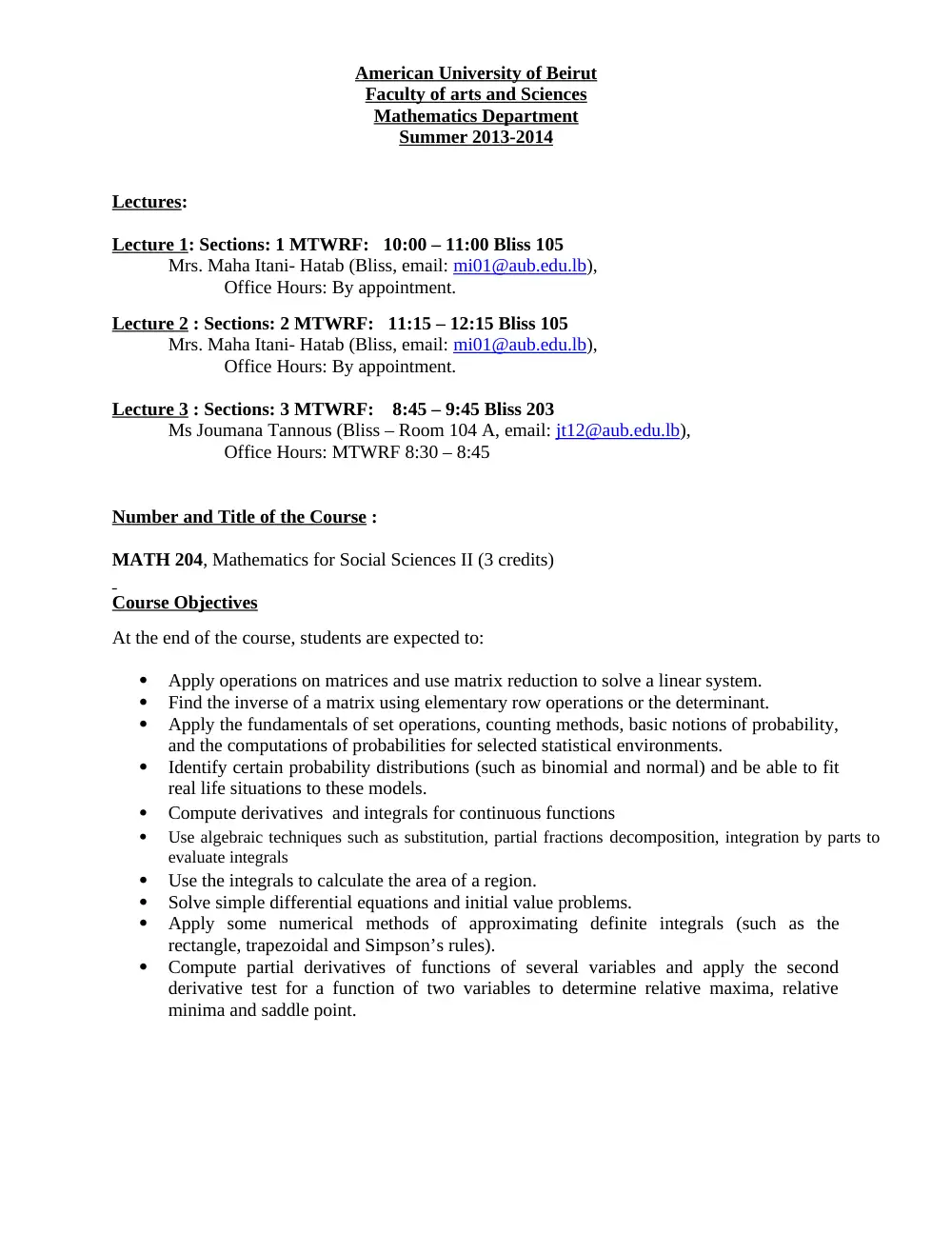 MATH 204 Syllabus, Spring 2014, page 1