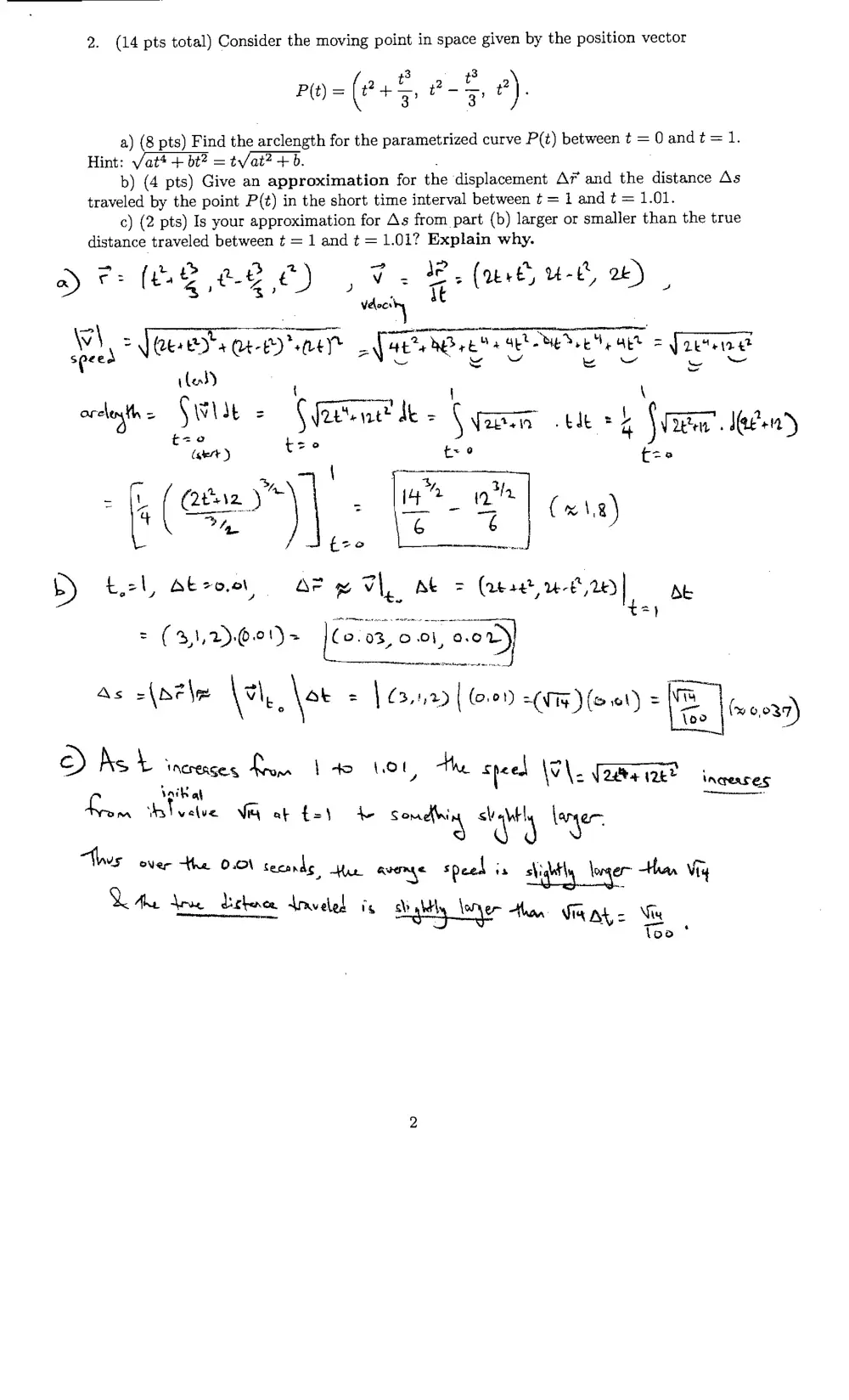 MATH 201 Exam 2 With Solution, Fall 2010, page 4