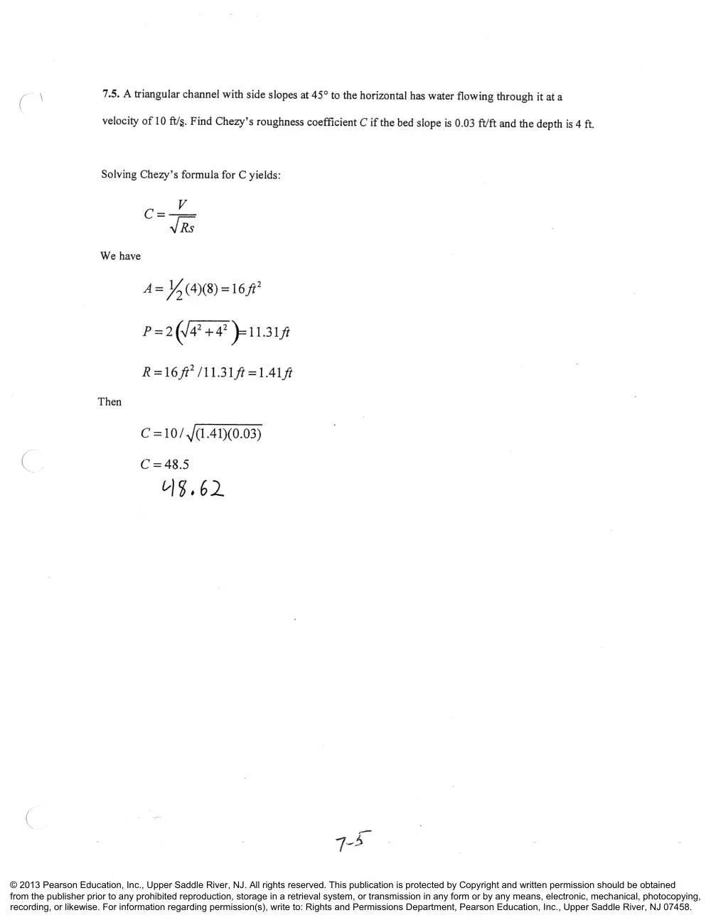 CIVE 441 Chapter 7 Solution, Fall 2015, page 5