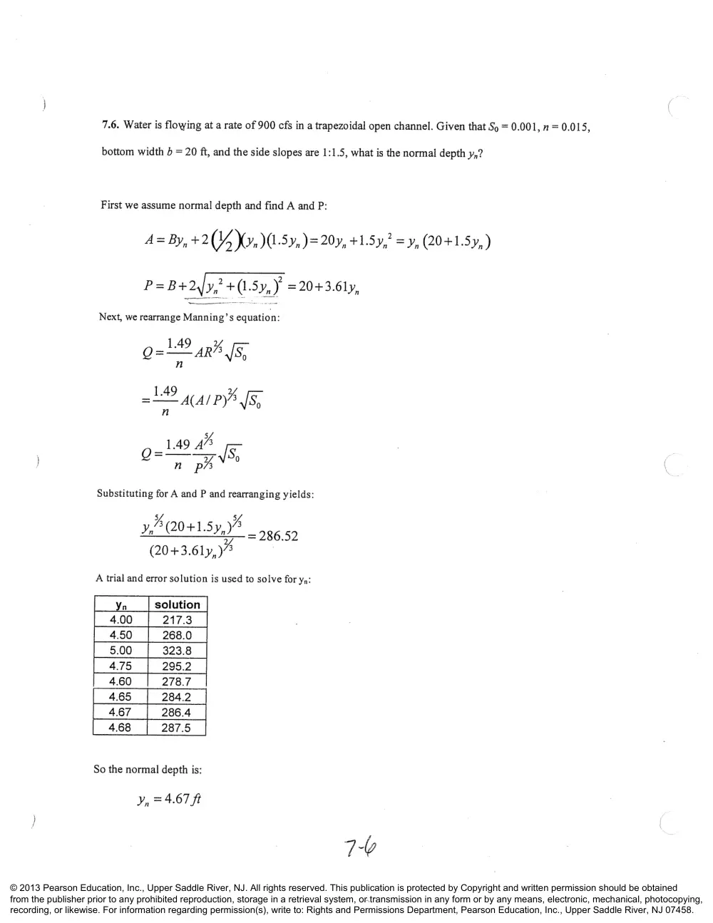 CIVE 441 Chapter 7 Solution, Fall 2015, page 6