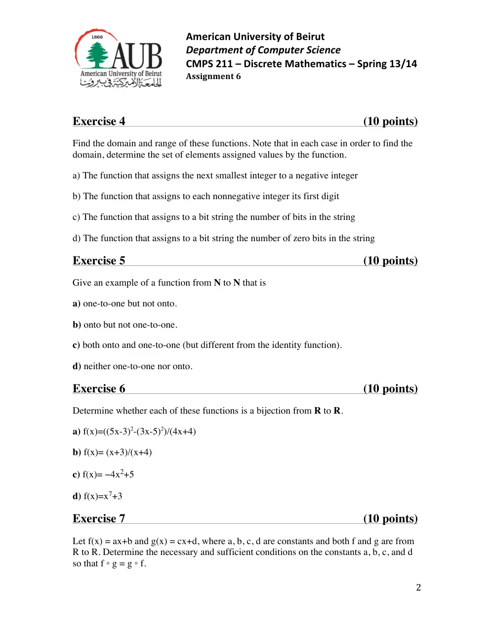 CMPS 211 Homework Assignment 6, Fall 2014, page 2