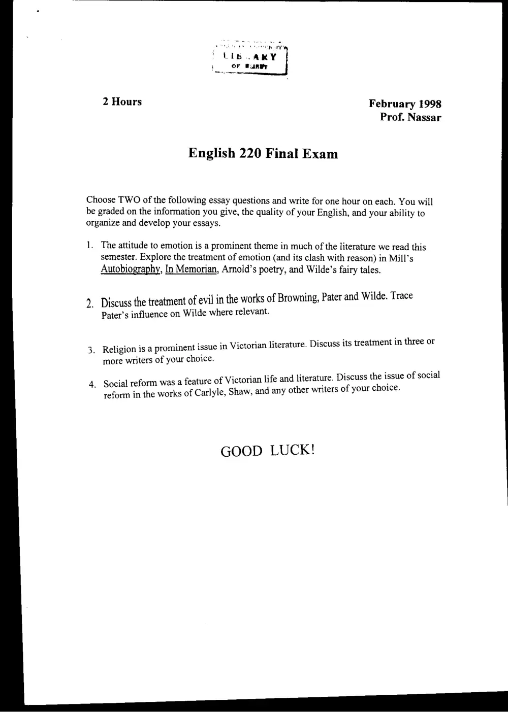 ENG 220 Final, Fall 1997, page 1
