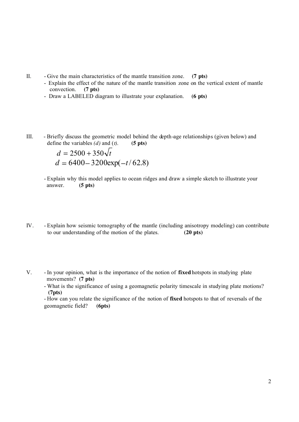 GEOL 310 Final, Fall 2005, page 2