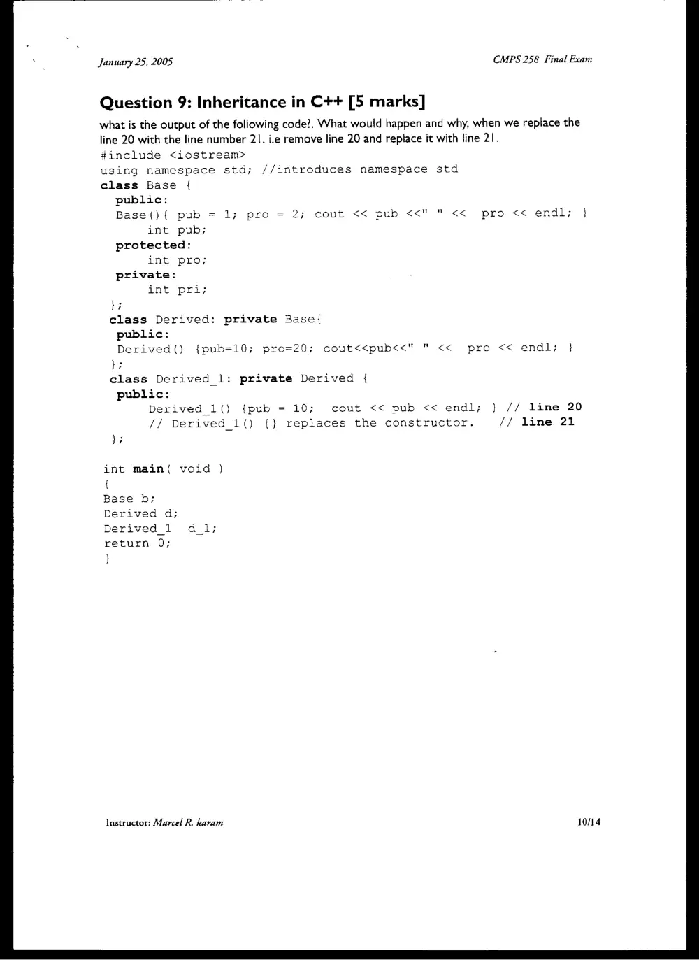 CMPS 258 Final, Fall 2004, page 10