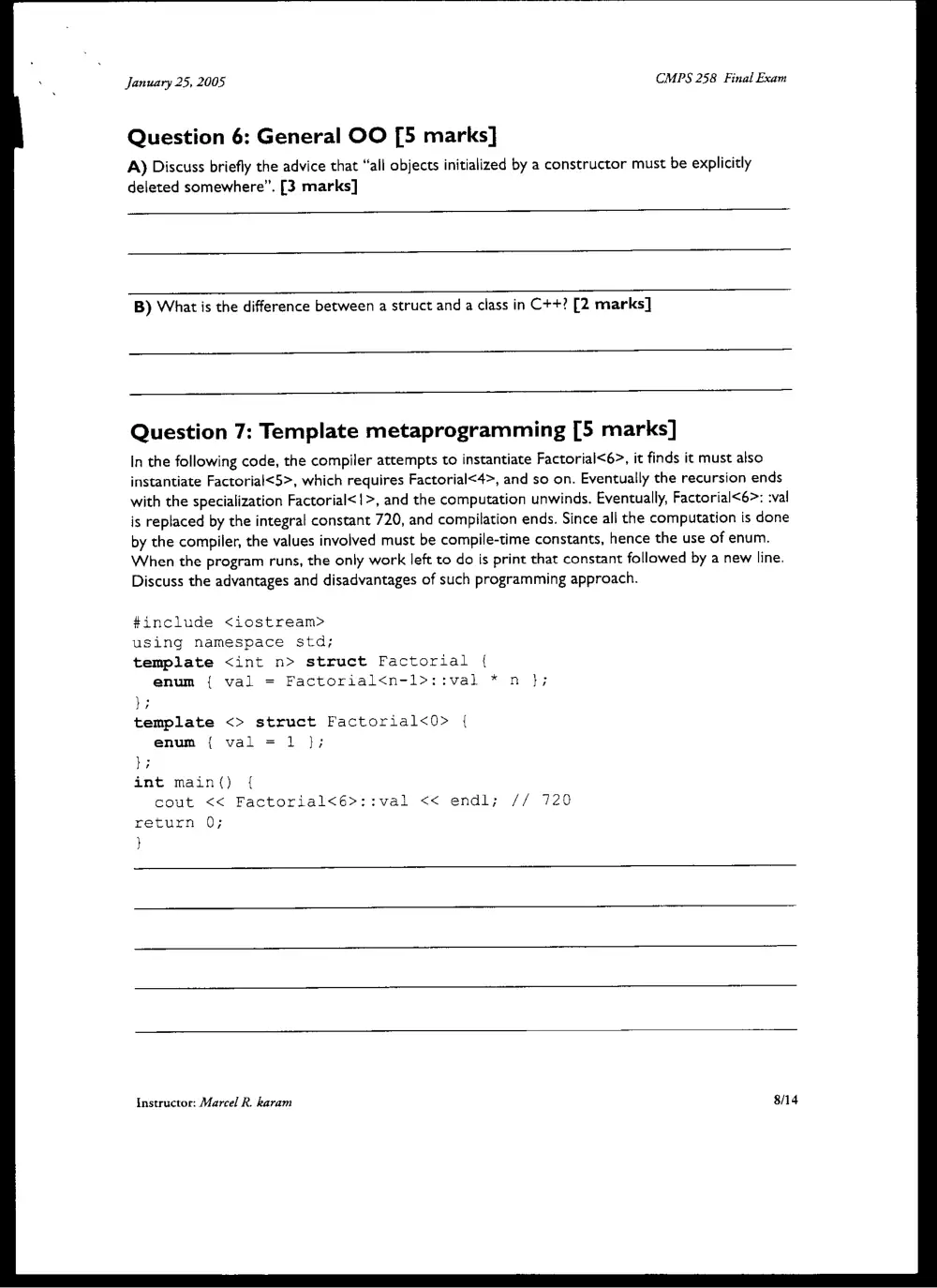 CMPS 258 Final, Fall 2004, page 8