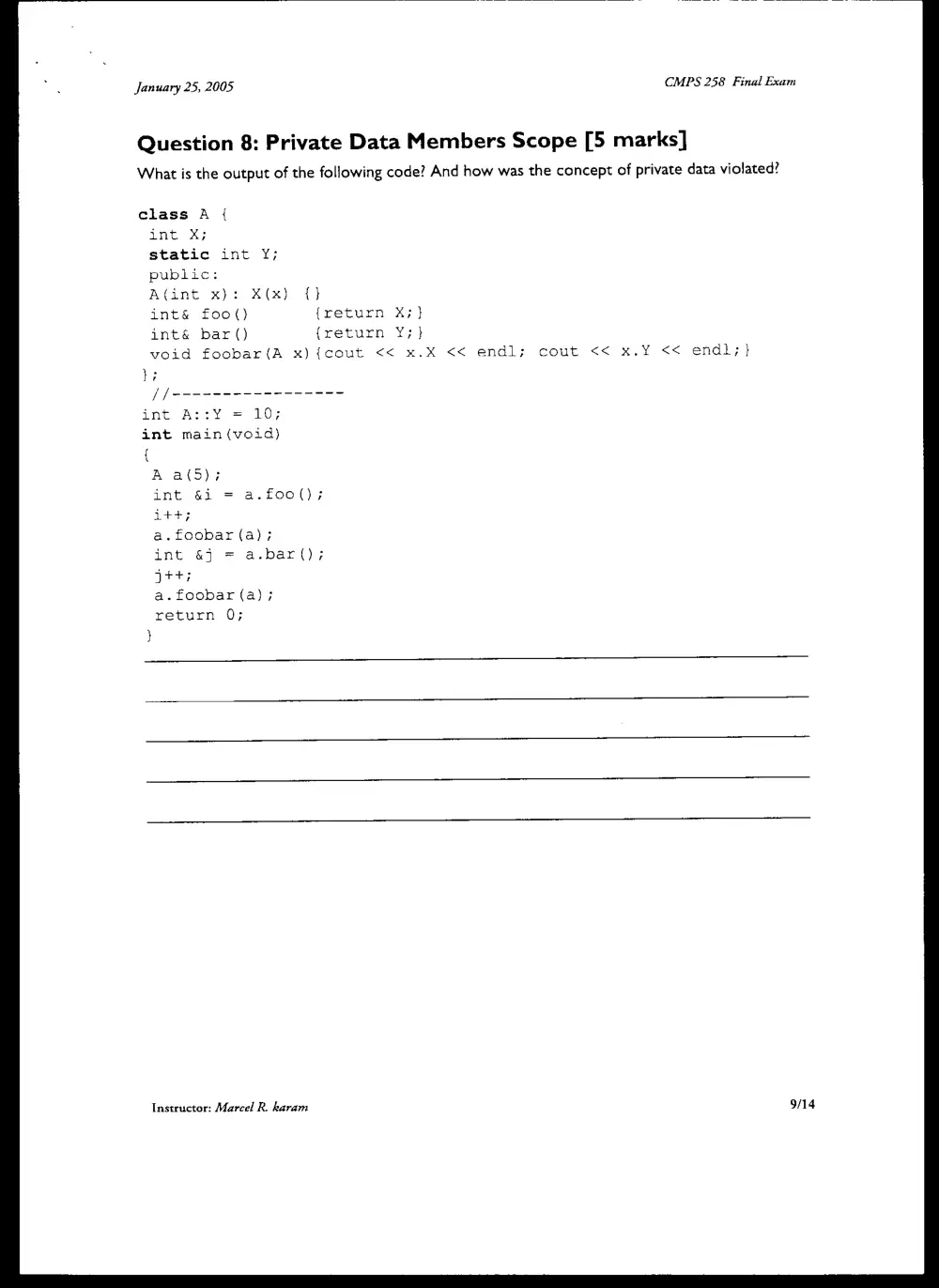 CMPS 258 Final, Fall 2004, page 9