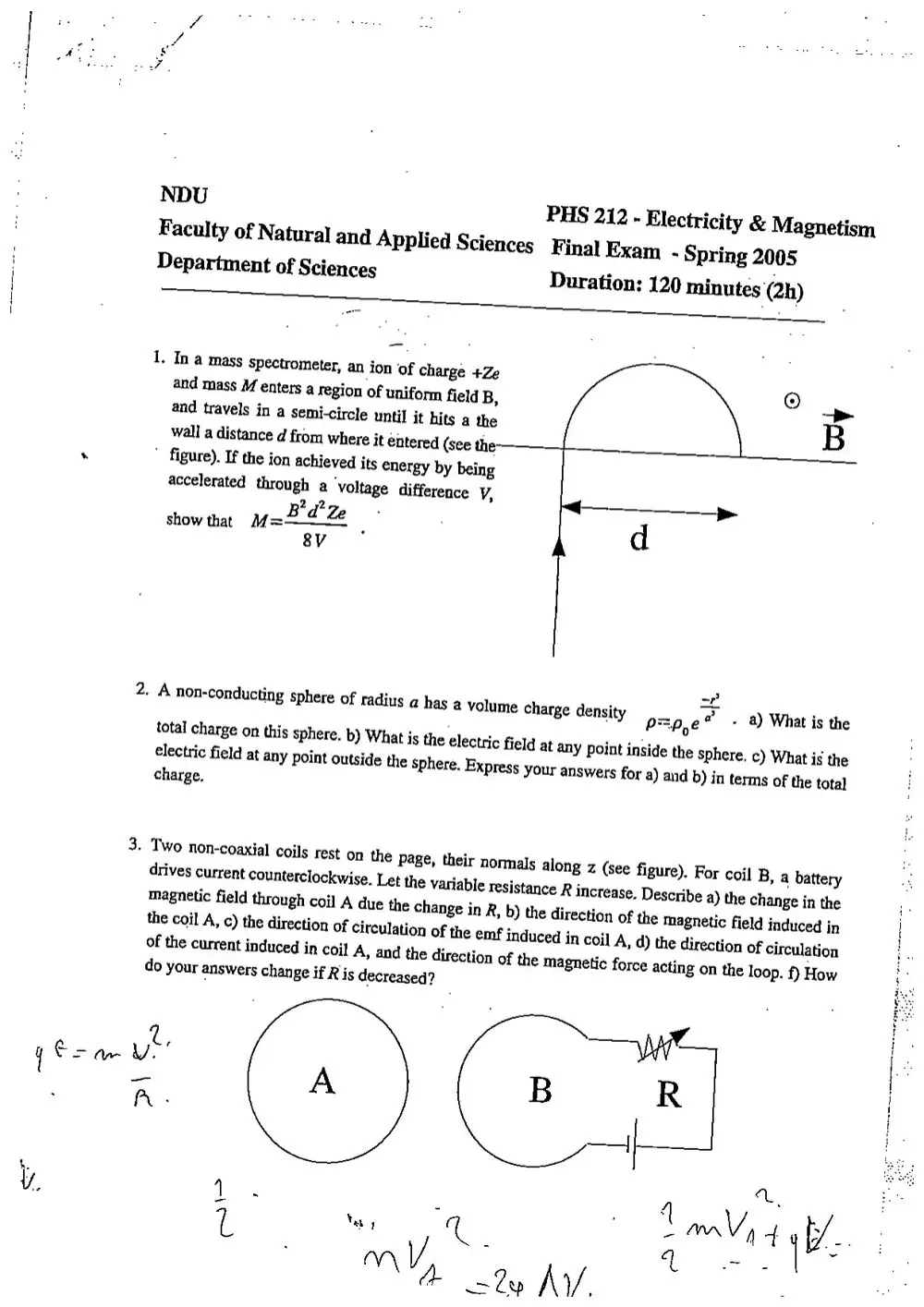 PHS 212 Final, Spring 2005, page 1