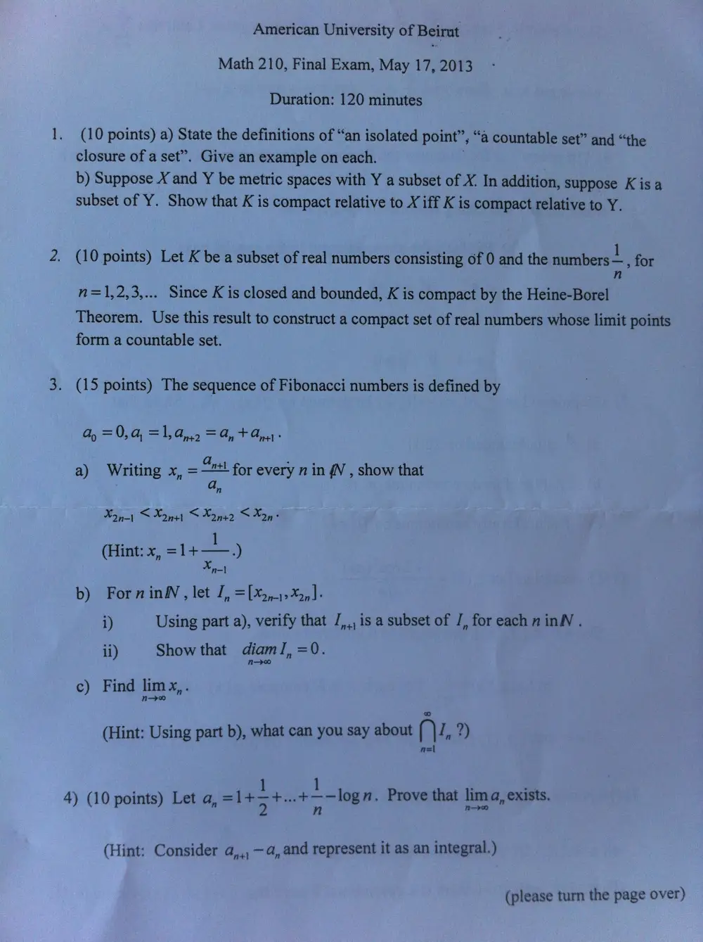 MATH 210 Final, Spring 2013, page 1
