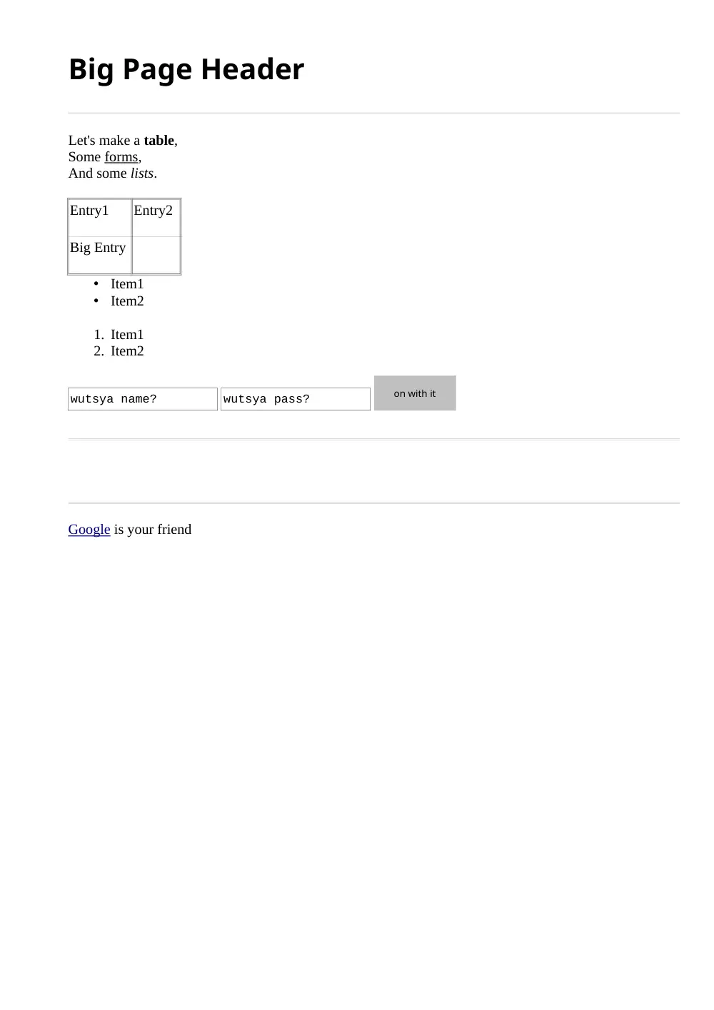 CSI 201 Code, Spring 2011, page 1