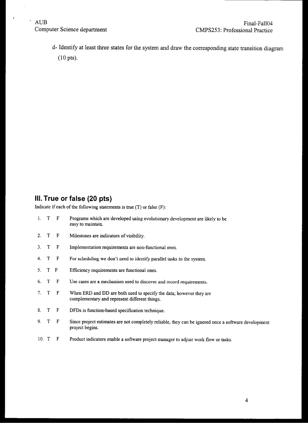 CMPS 253 Final, Fall 2004, page 4