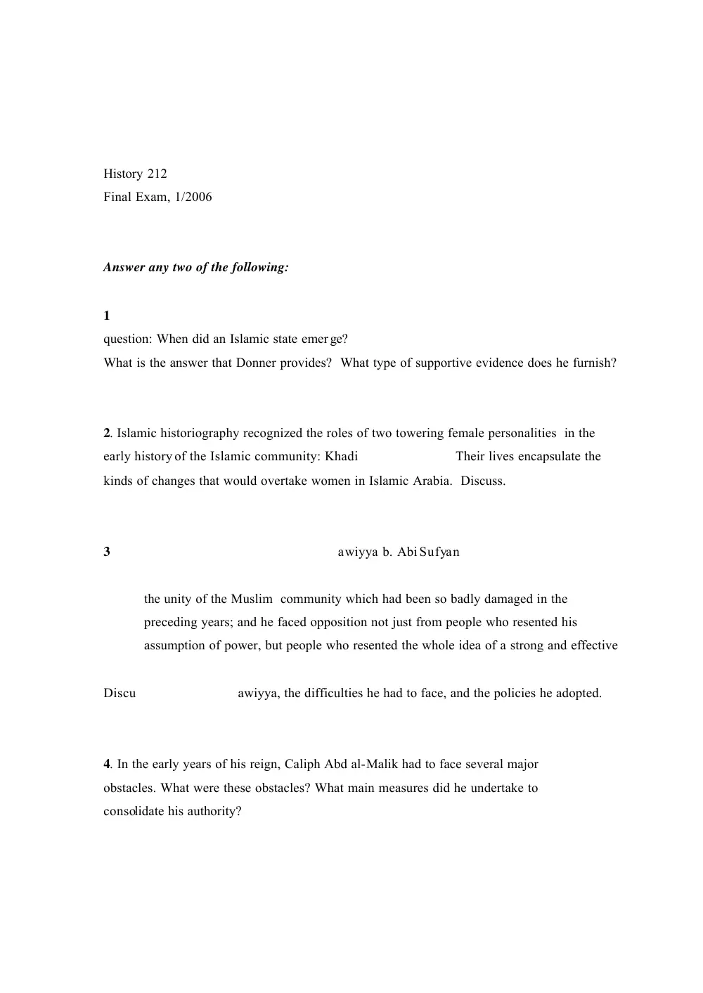 HIST 212 Final, Fall 2005, page 1