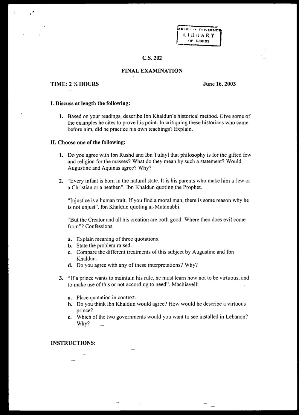 CVSP 202 Final, Spring 2003, page 1