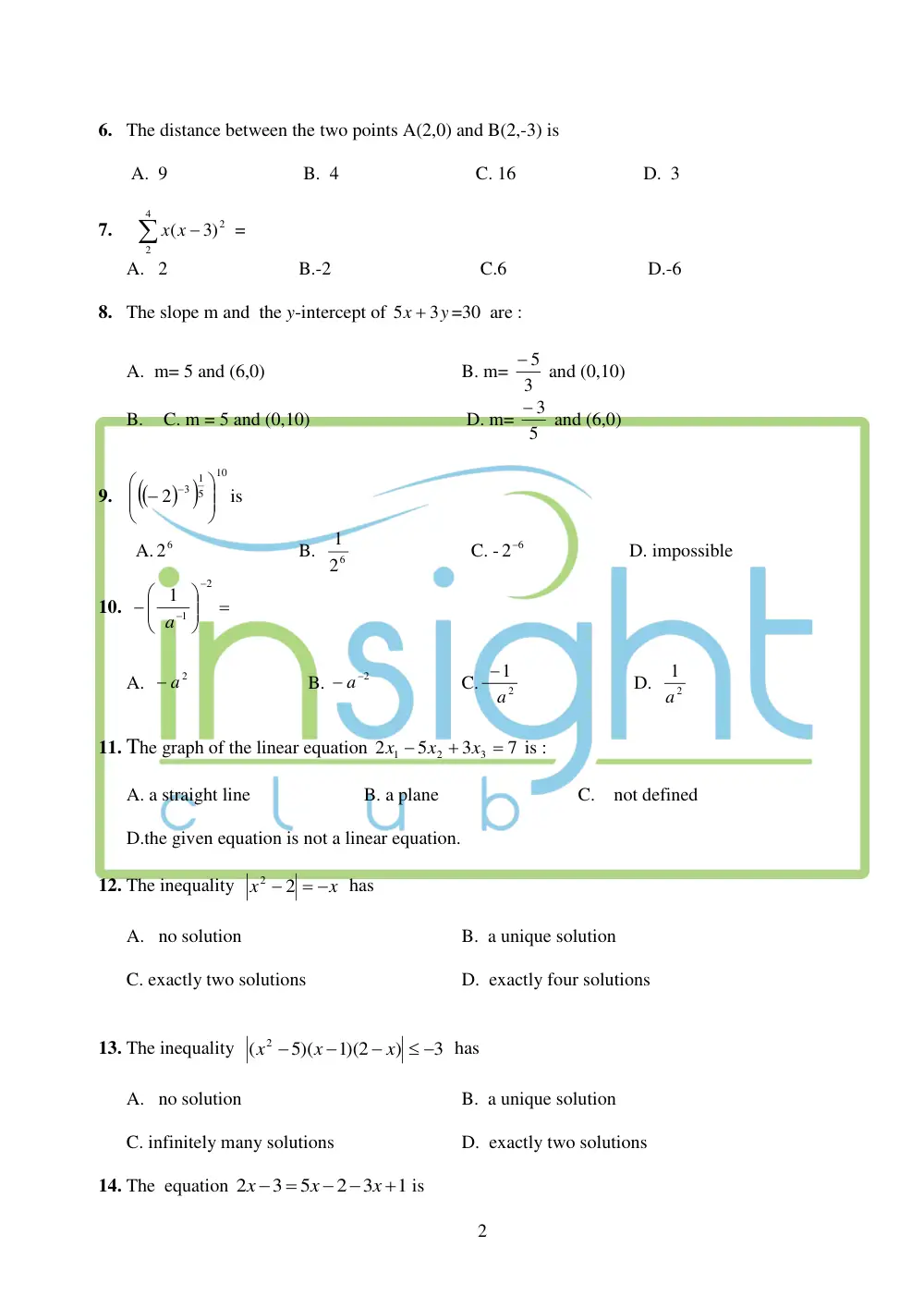 MATH 203 Exam 1, Fall 2007, page 2