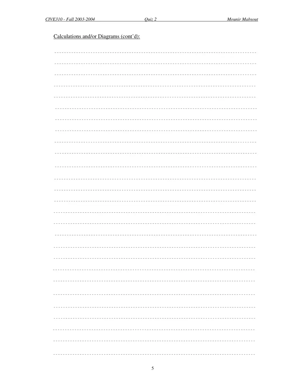 CIVE 310 Exam 2, Fall 2003, page 5