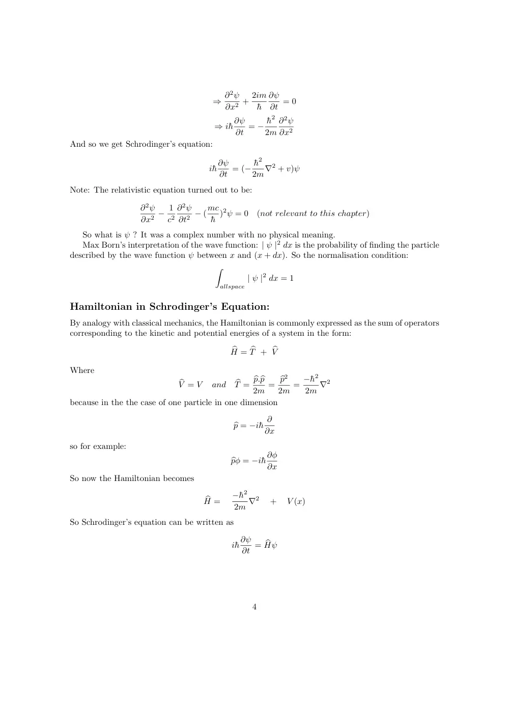 PHYS 212 Notes Quantum Mechanics, Spring 2017, page 4