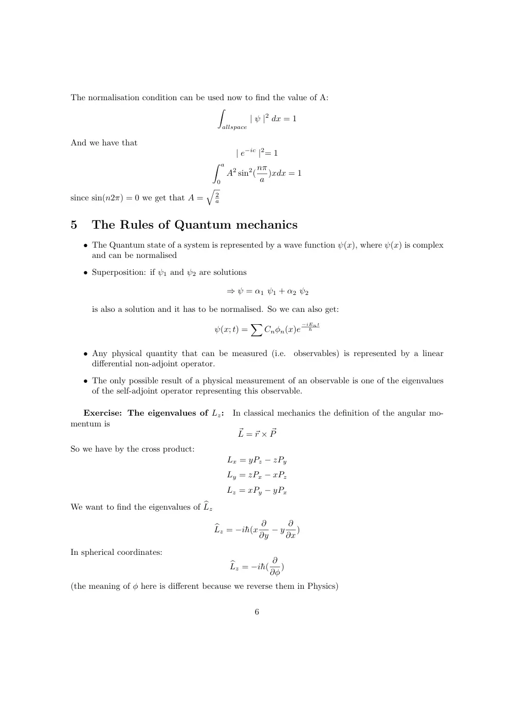 PHYS 212 Notes Quantum Mechanics, Spring 2017, page 6