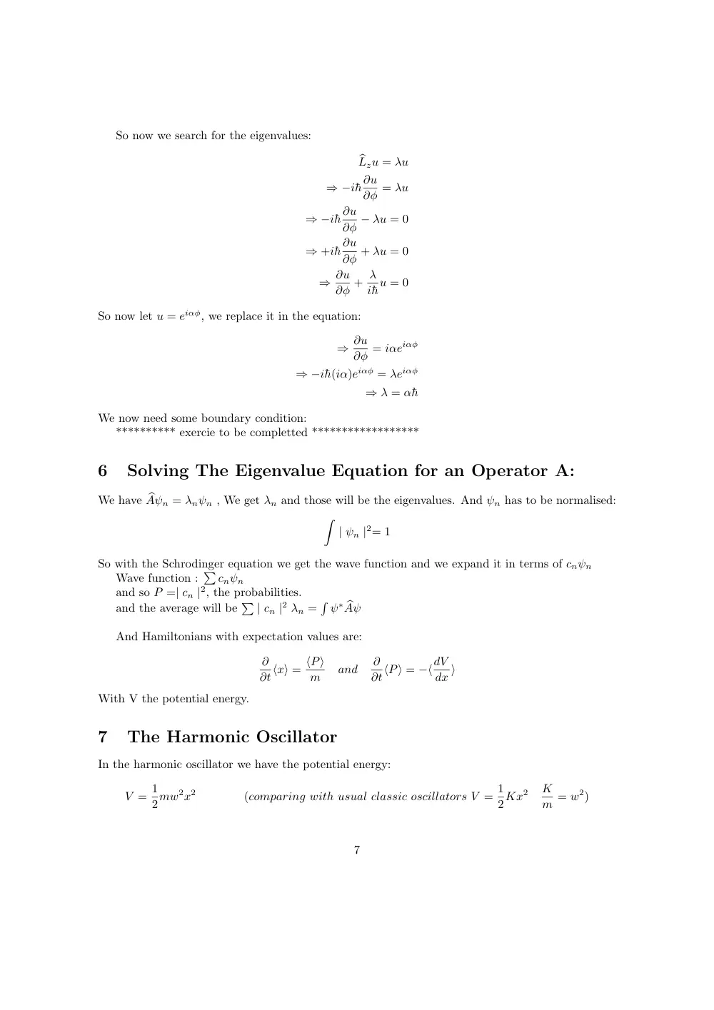 PHYS 212 Notes Quantum Mechanics, Spring 2017, page 7