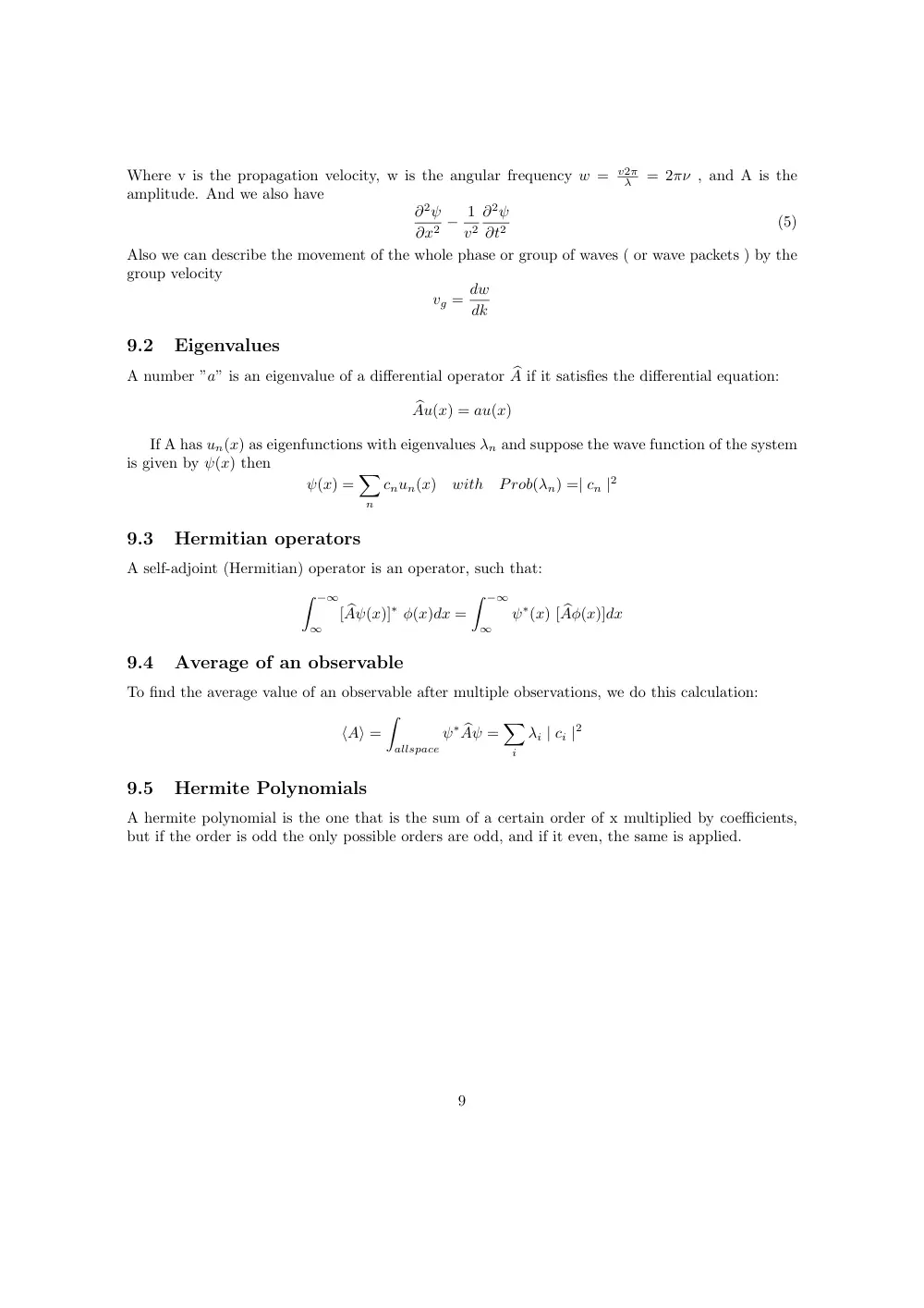 PHYS 212 Notes Quantum Mechanics, Spring 2017, page 9