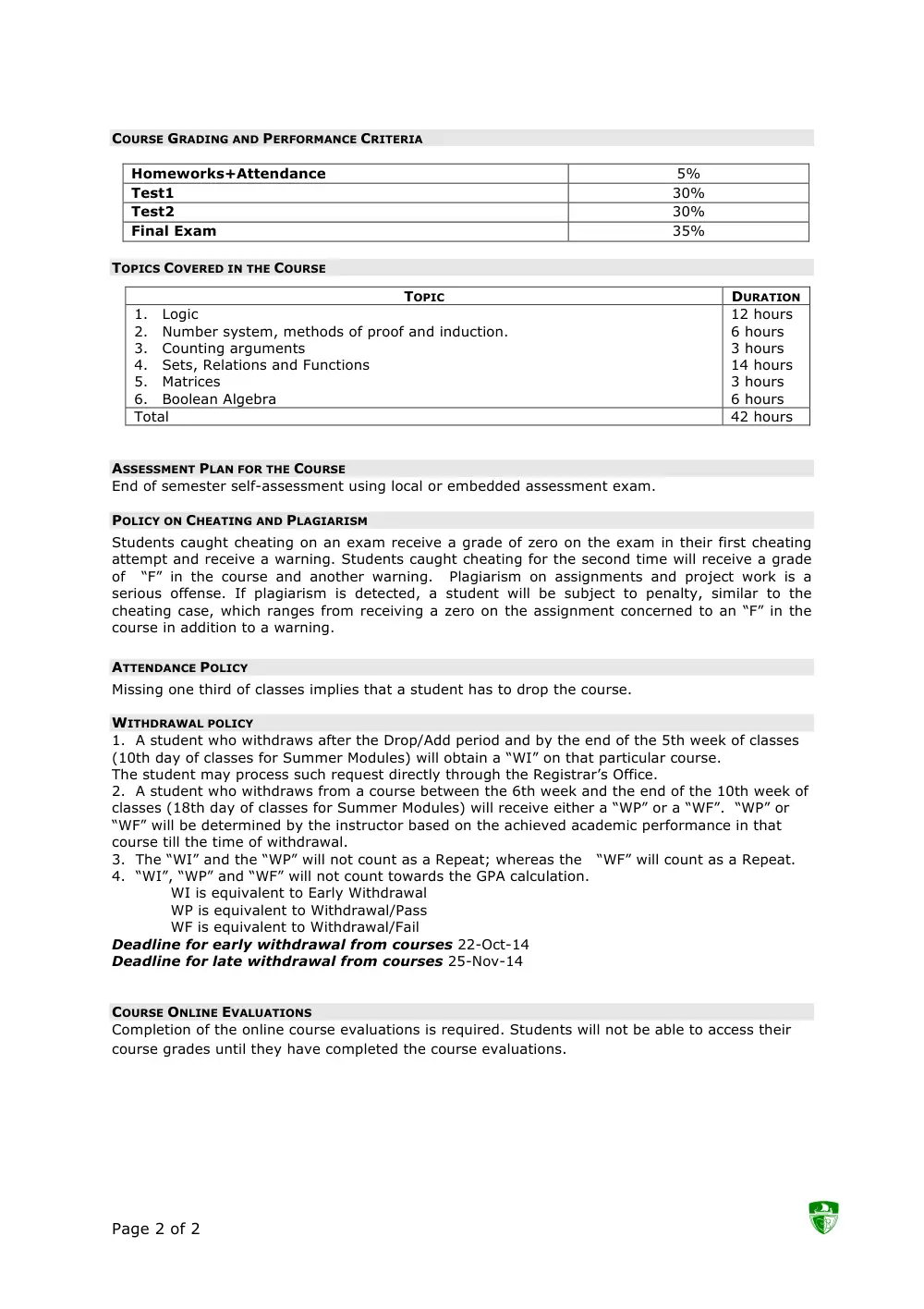 MTH 207 Syllabus, page 2