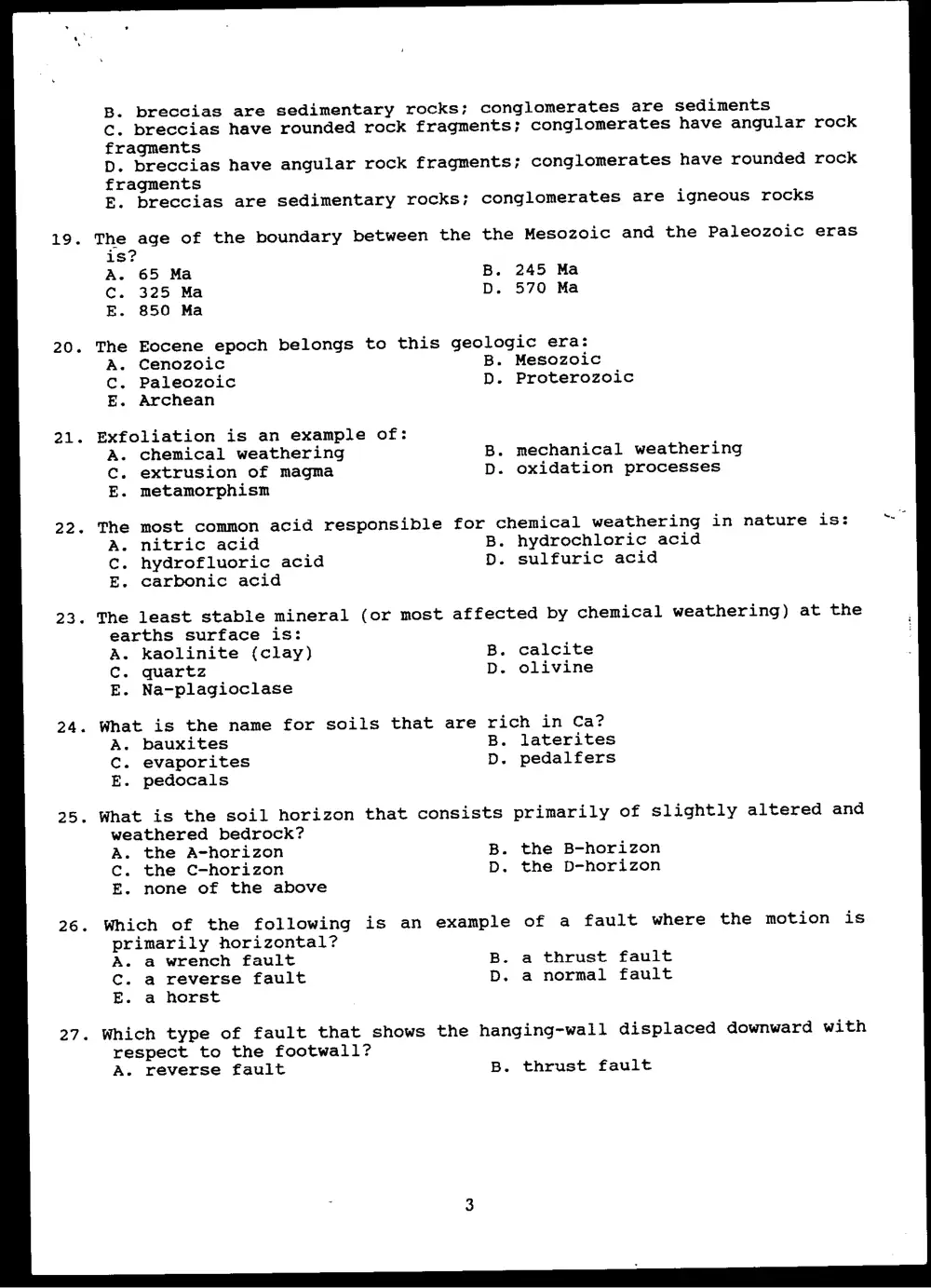 GEOL 201 Final, Spring 1997, page 3