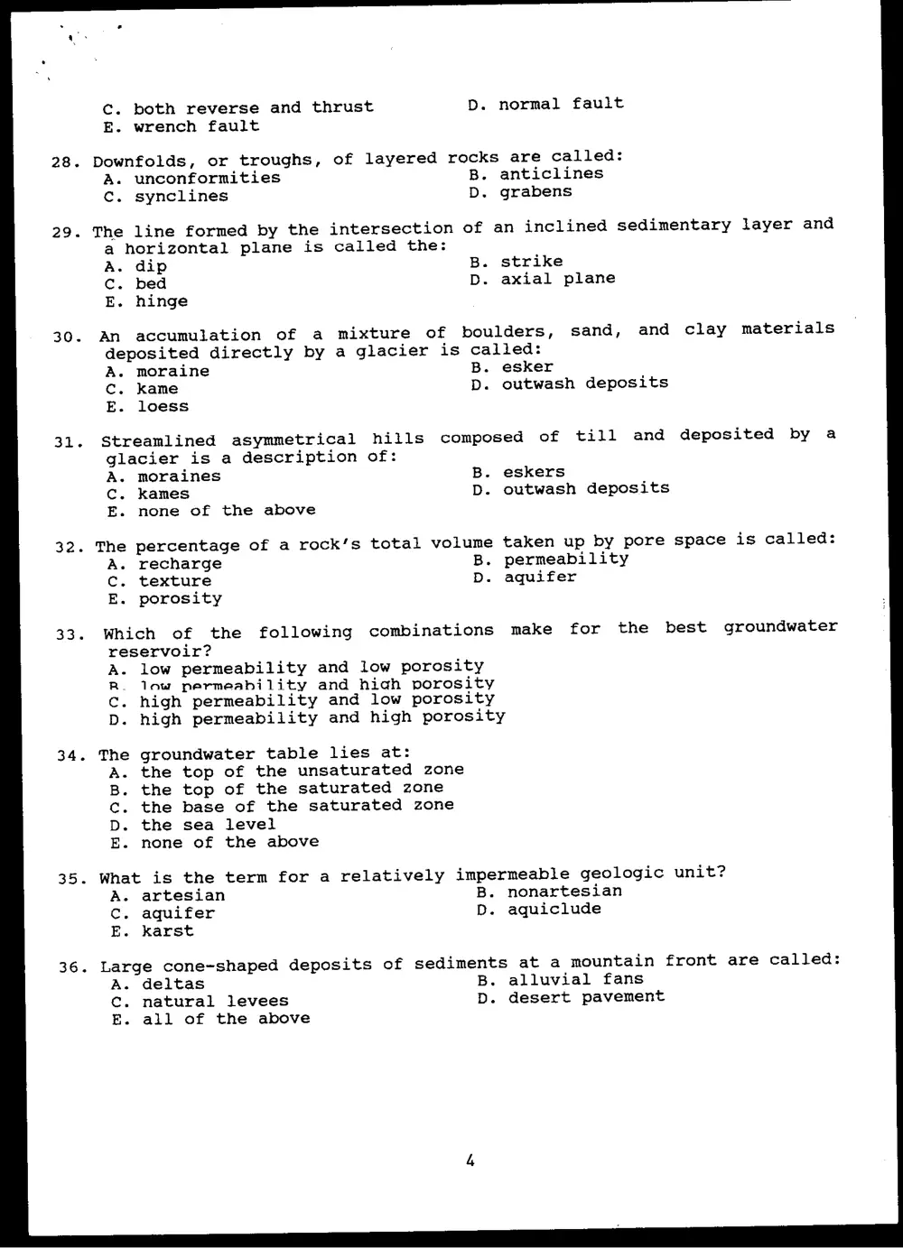 GEOL 201 Final, Spring 1997, page 4