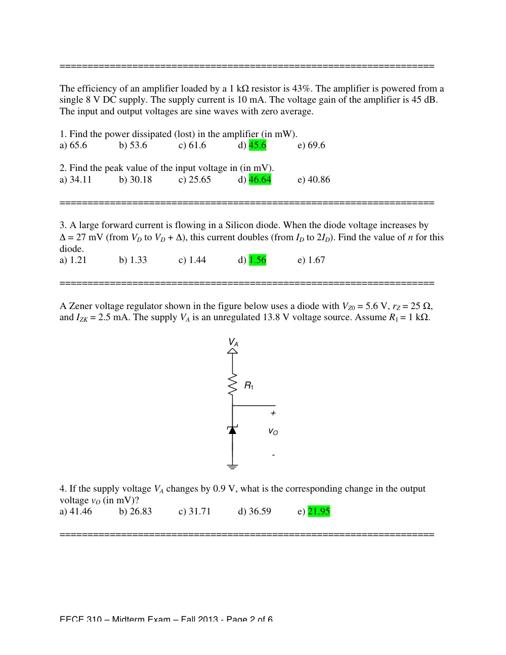 EECE 310 Midterm, Fall 2013, page 2