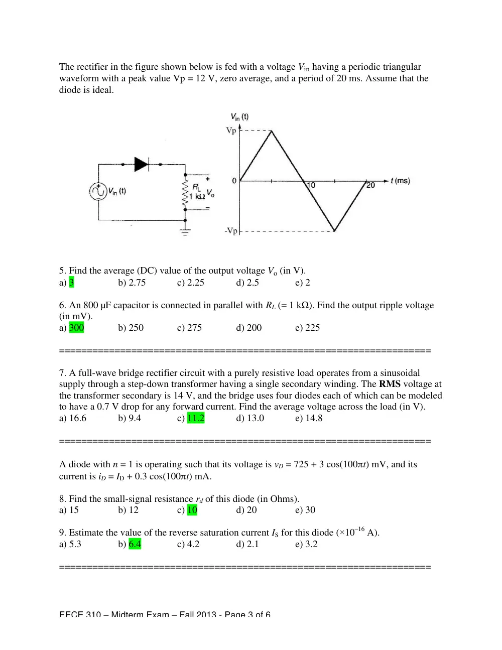 EECE 310 Midterm, Fall 2013, page 3