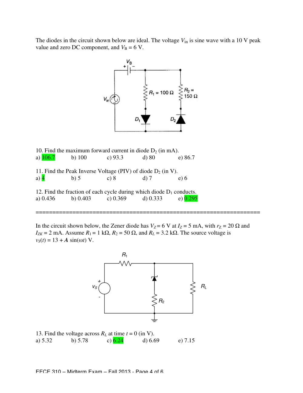 EECE 310 Midterm, Fall 2013, page 4