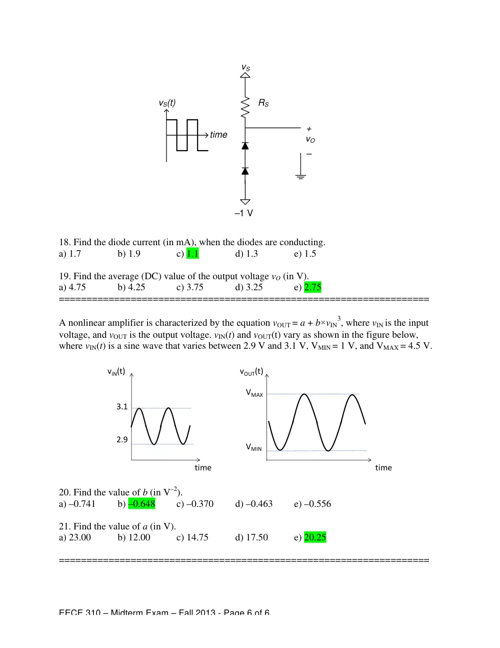 EECE 310 Midterm, Fall 2013, page 6