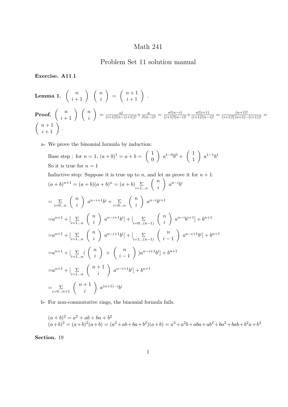 MATH 241 Homework 11, Fall 2011, page 1
