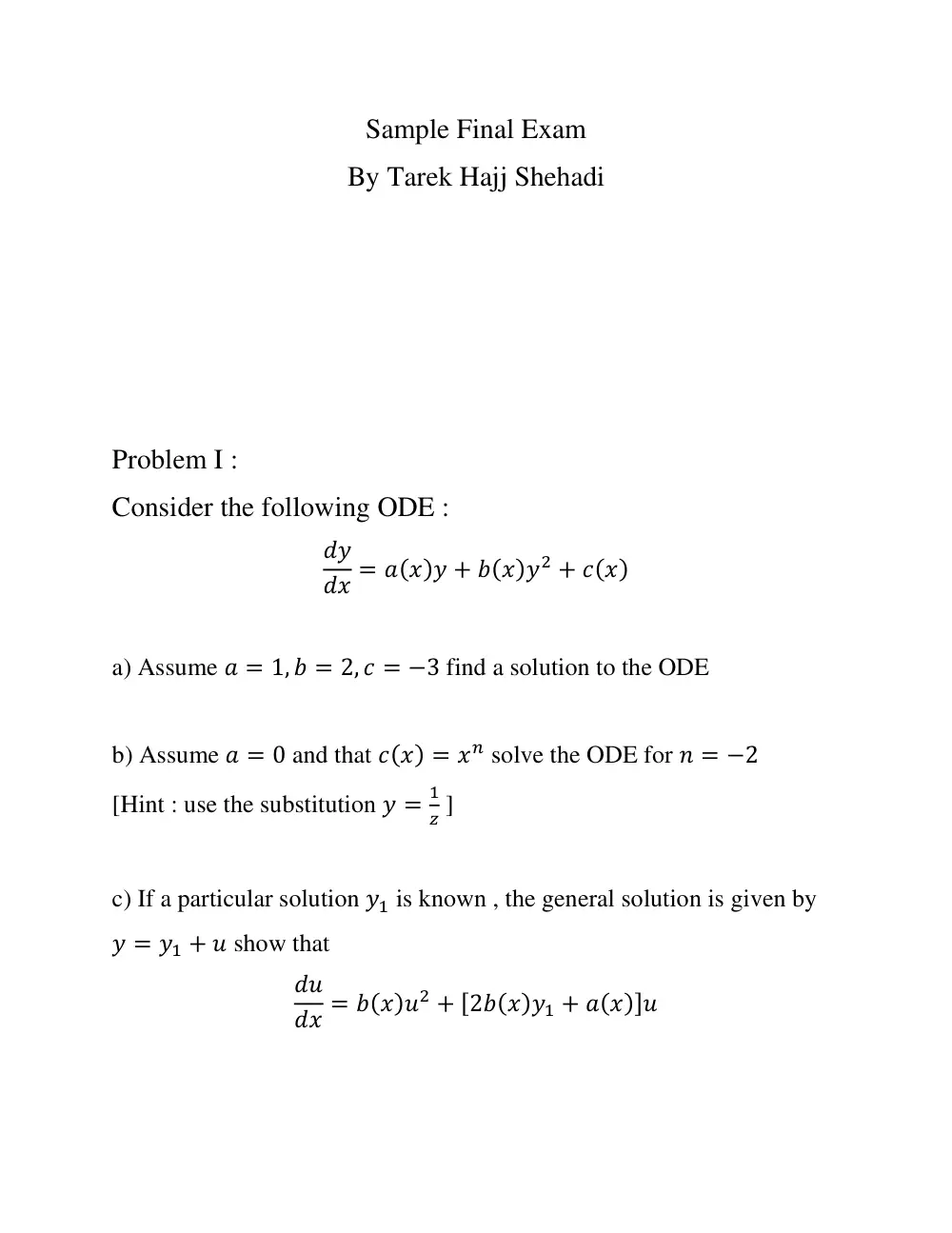 MATH 202 Final SAMPLE, Spring 2019, page 1