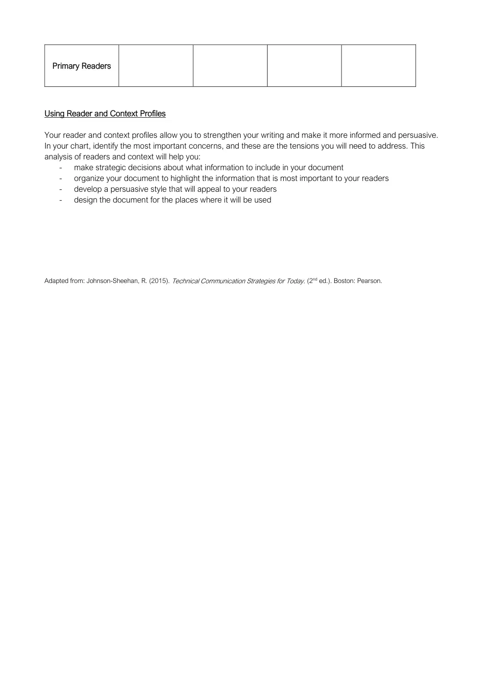 ENG 206 Notes Audience Analysis, Spring 2018, page 3