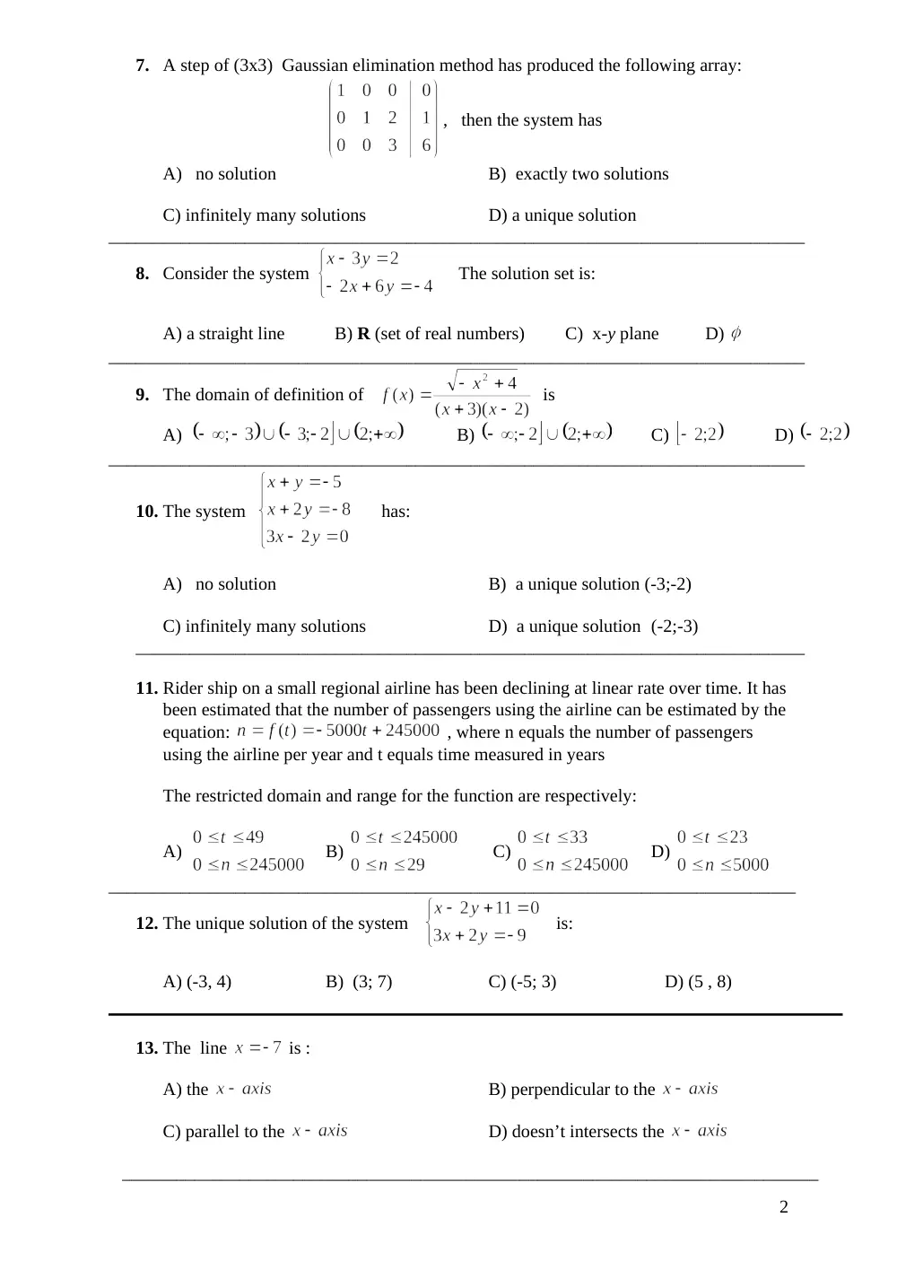 MATH 203 Exam 2, Fall 2003, page 2