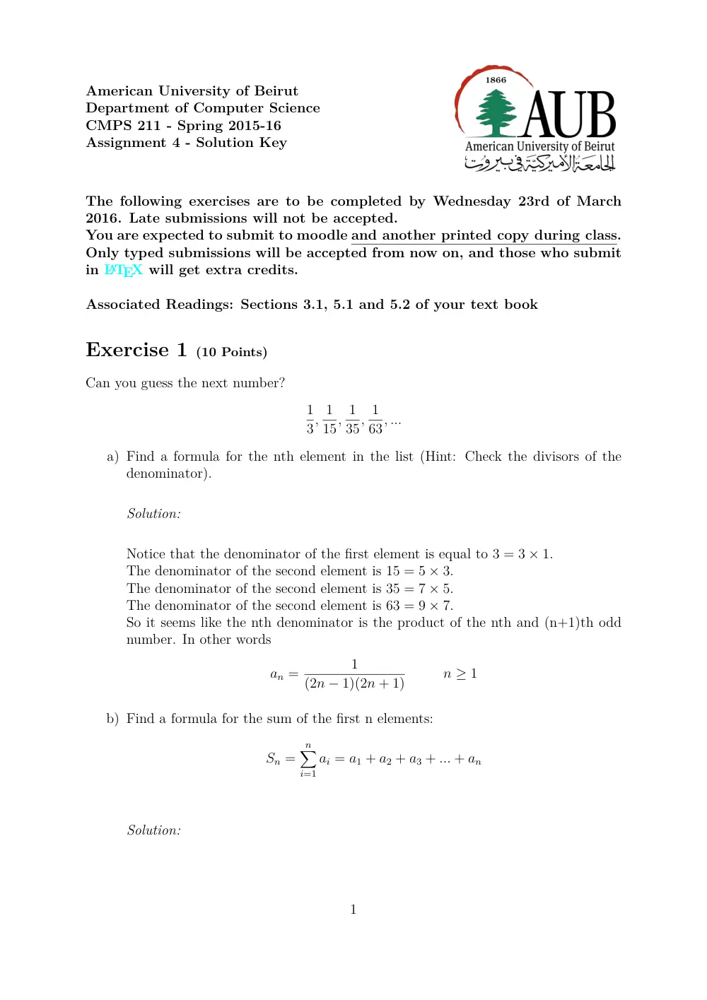 CMPS 211 Homework 4 with Solution, Spring 2016, page 1