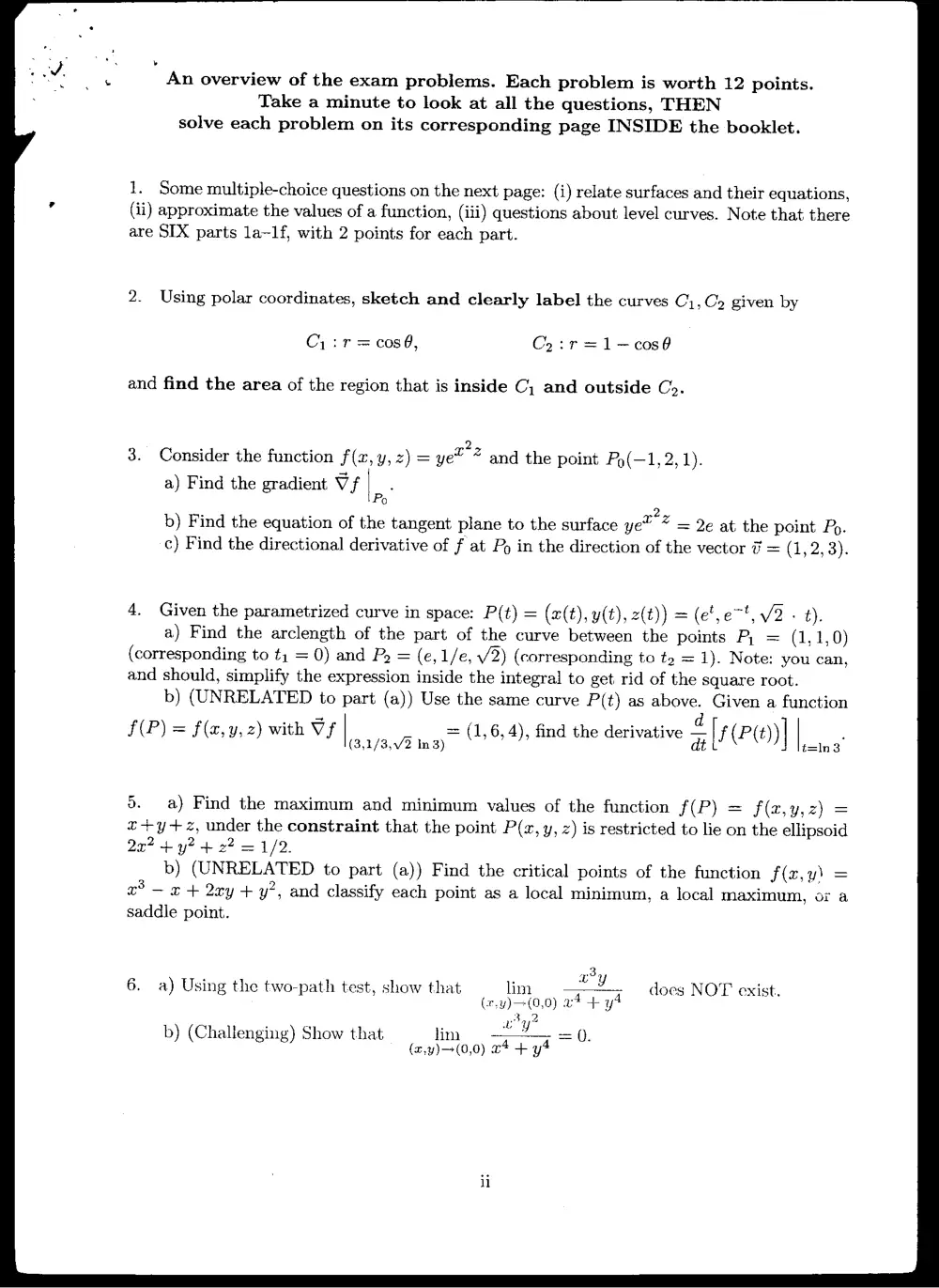 MATH 201 Exam 2, Fall 2004, page 2