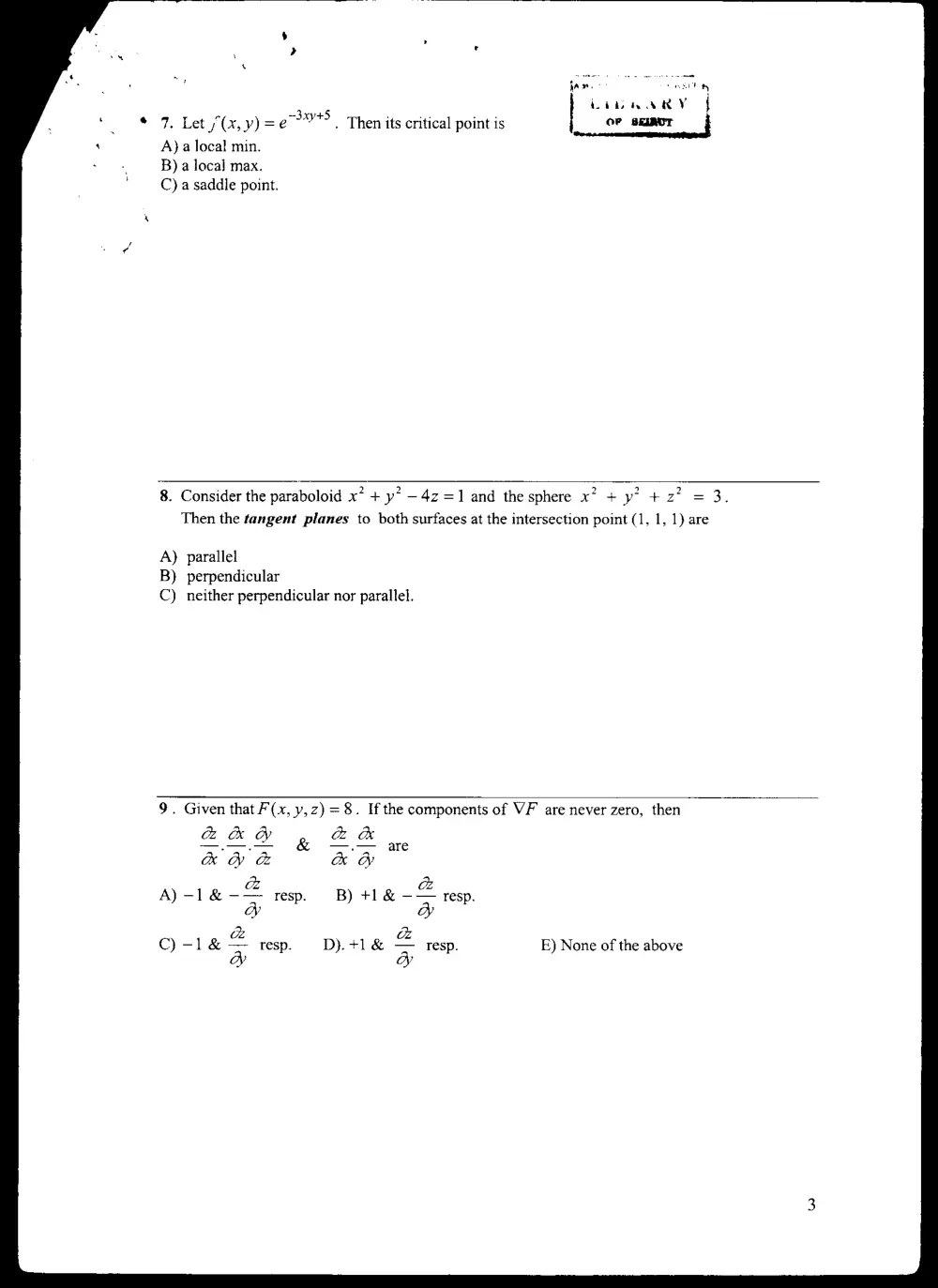MATH 201 Exam 2, Fall 2004, page 3