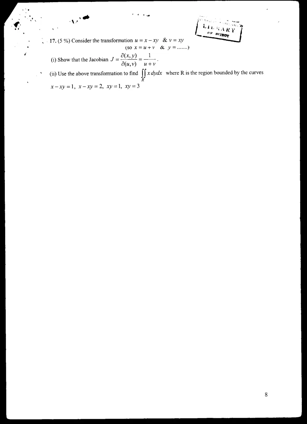 MATH 201 Exam 2, Fall 2004, page 8