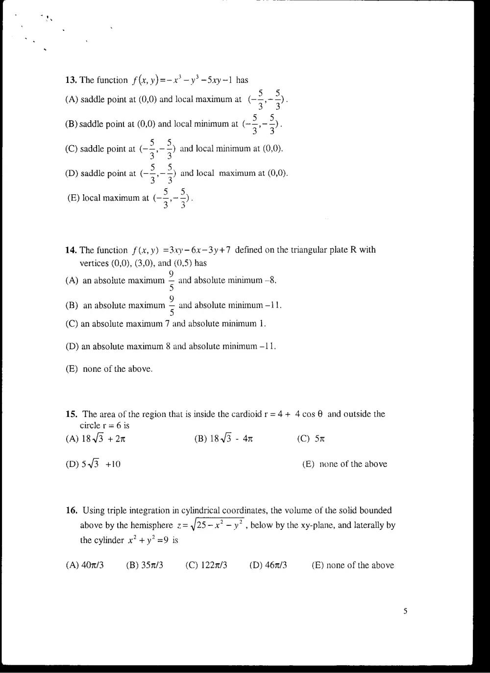 MATH 201 Final, Fall 1999, page 5