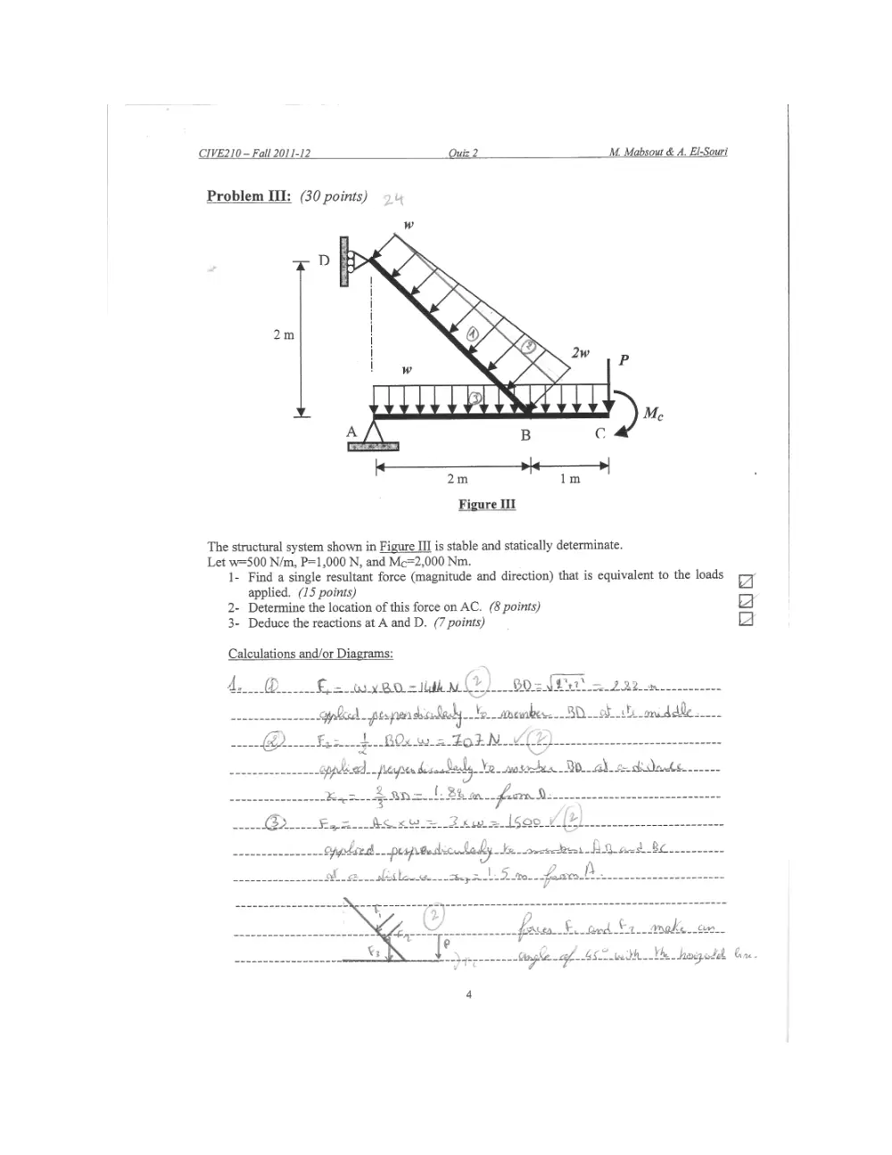 CIVE 210 Exam 2 with Solution, Fall 2011, page 3