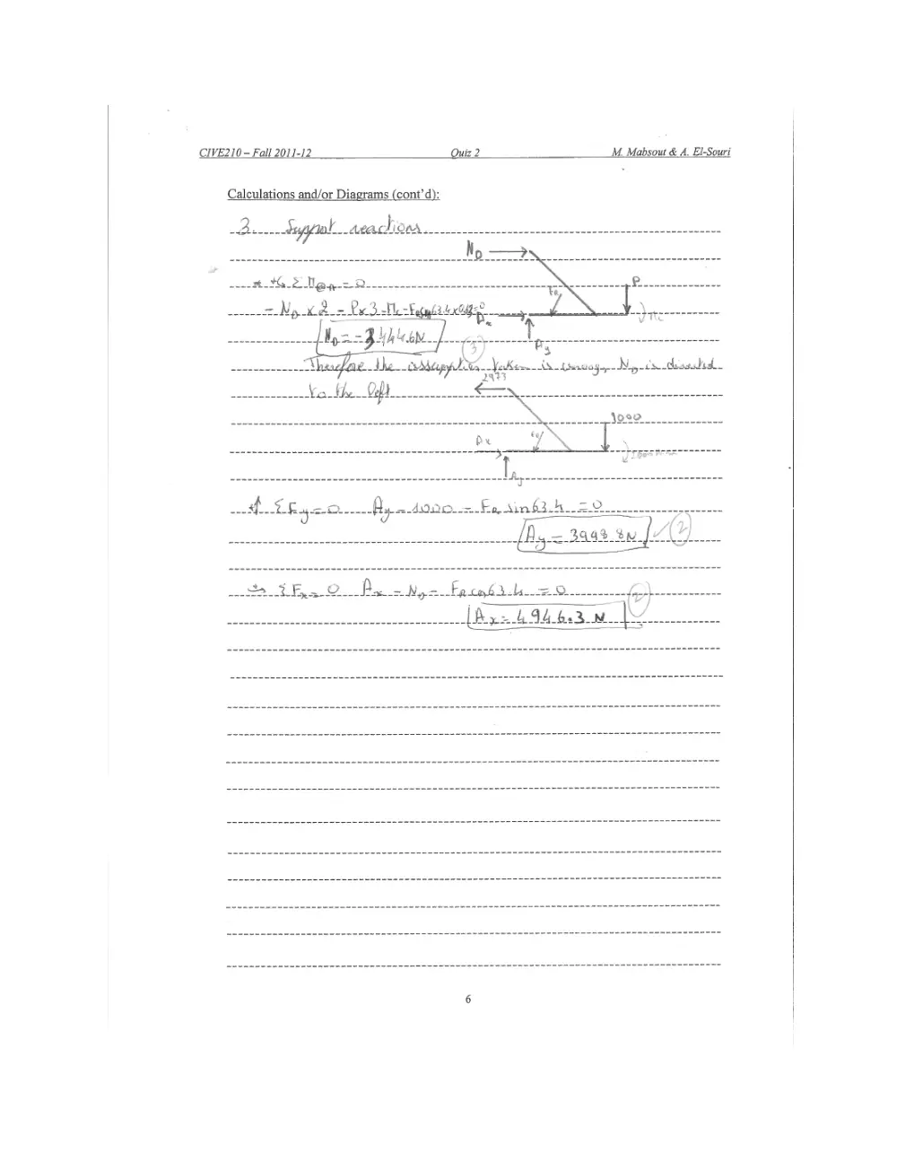 CIVE 210 Exam 2 with Solution, Fall 2011, page 5