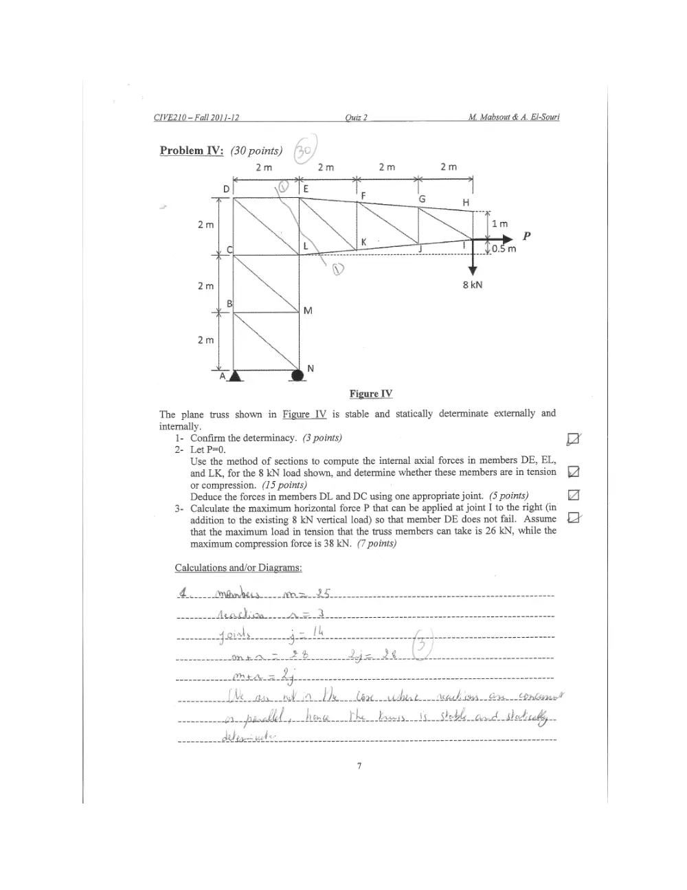 CIVE 210 Exam 2 with Solution, Fall 2011, page 6
