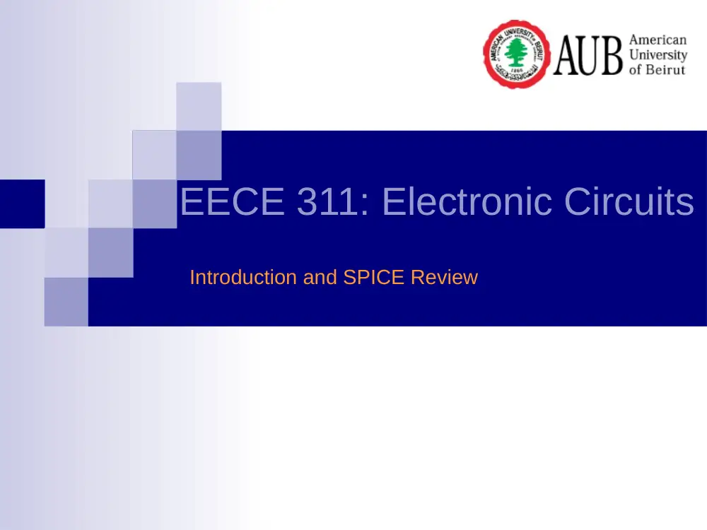 EECE 311 Lecture 0, Spring 2012, page 1