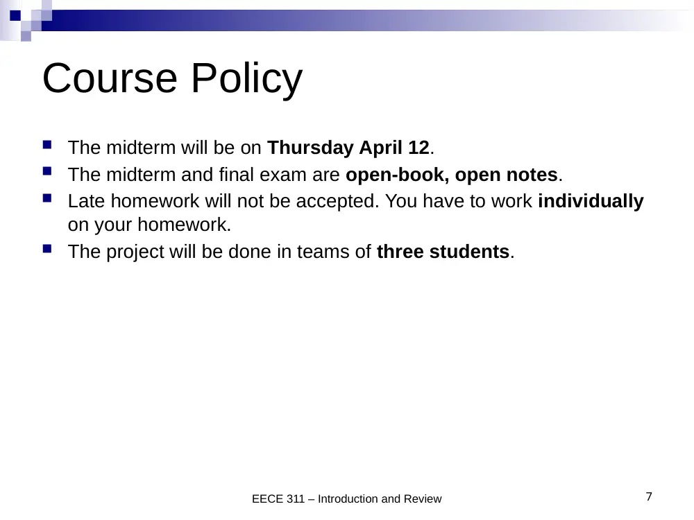 EECE 311 Lecture 0, Spring 2012, page 7