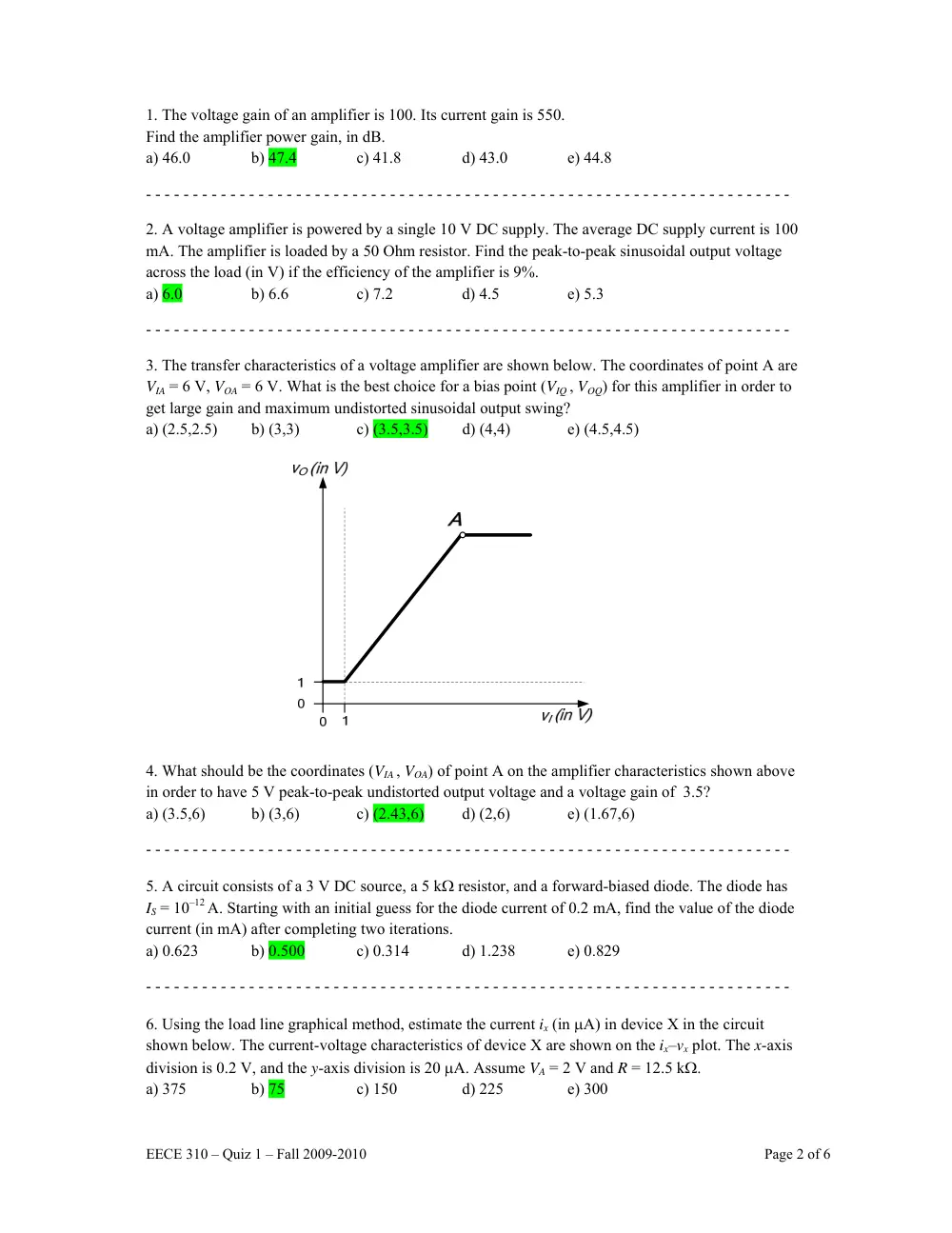 EECE 310 Exam 1, Fall 2009, page 2