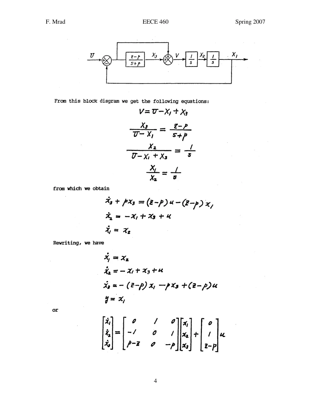EECE 460 Homework, Spring 2007, page 4