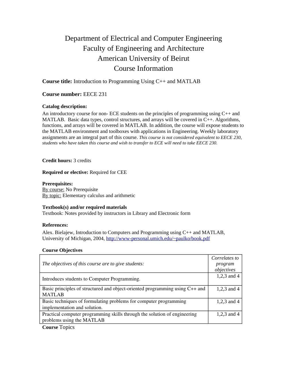 EECE 231 Syllabus, Fall 2014, page 1
