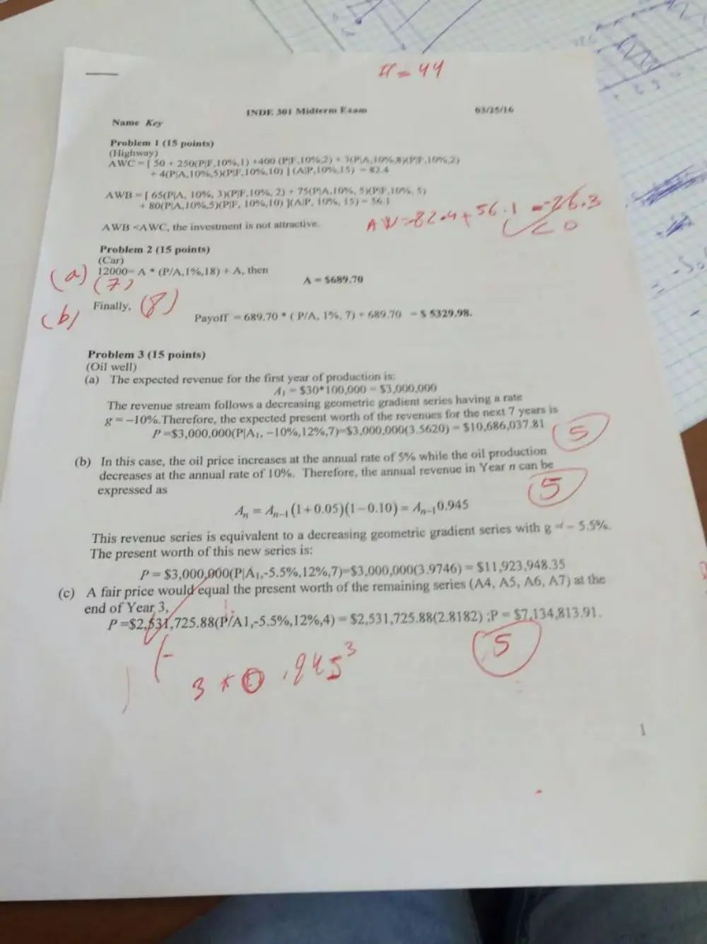 INDE 301 Midterm (2), Fall 2016, page 1