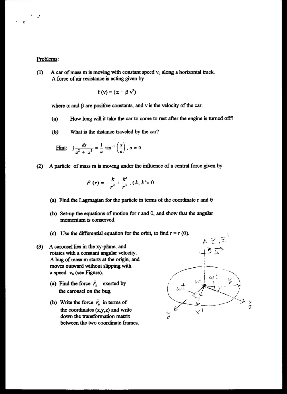 PHYS 217 Final, Fall 1996, page 2